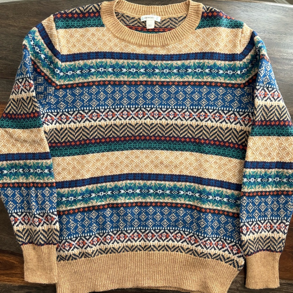 J. Crew Crewcuts Fair Isle Crewneck Sweater Youth Size XL (12-14)